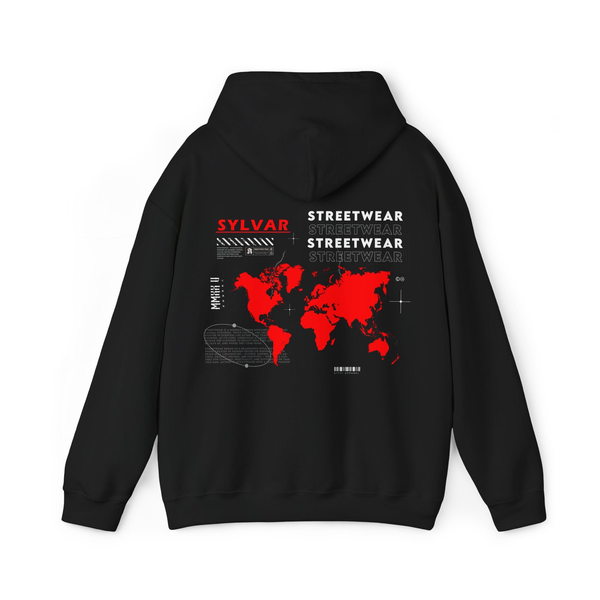 SYLVAR  Red World Map Graphic Hoodie