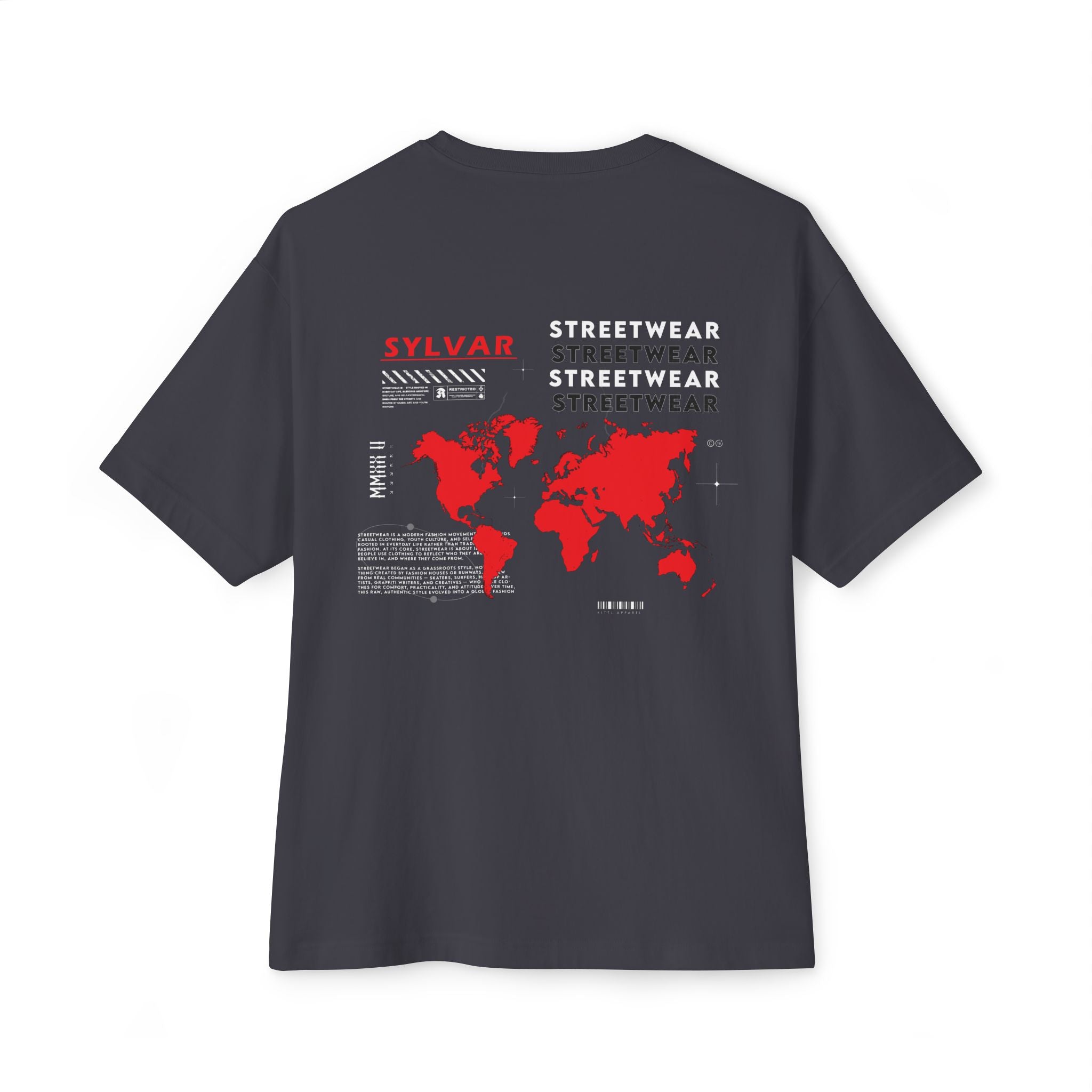 SYLVAR Red World Map Graphic T-Shirt