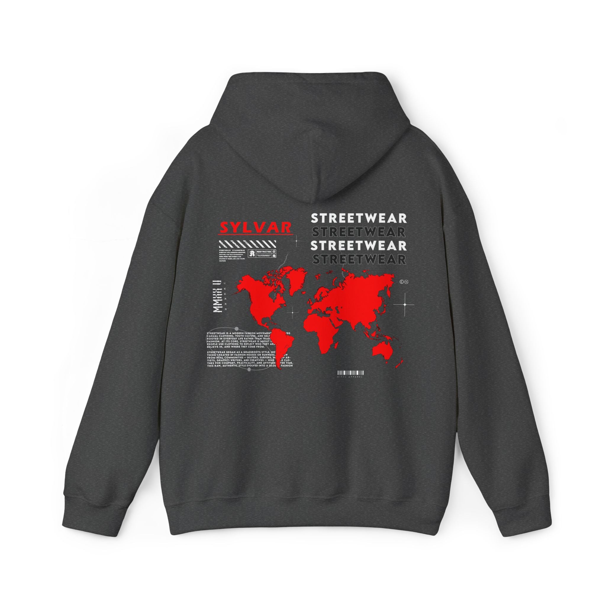 SYLVAR  Red World Map Graphic Hoodie
